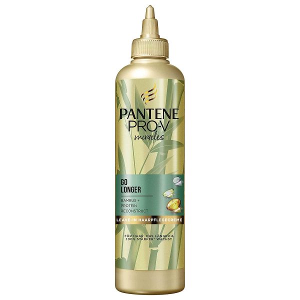 کرم موی پروتئینه بامبو و بیوتین پنتن Pantene Pro-V Go Longer Protein Reconstruct Leave-In Hair Cream حجم ۲۷۰ میلی لیتر