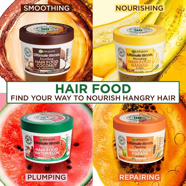 ماسک موی ترمیم کننده موهای آسیب دیده گارنیه (گارنیر) حاوی پاپایا و آملا Garnier Hair Food - Image 2