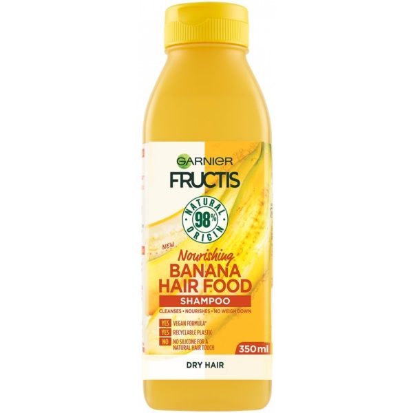 شامپو مغذی موز و نارگیل گارنیر(گارنیه) مناسب موهای خشک Garnier Nourishing Banana حجم 350 میلی لیتر