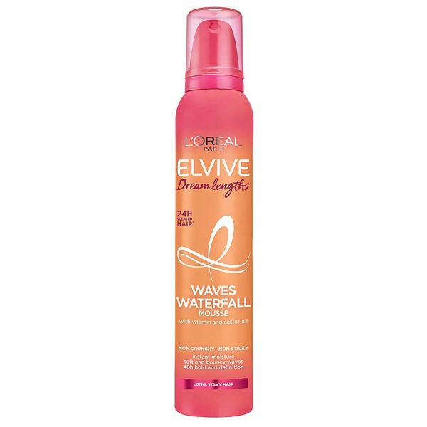 موس حالت‌دهنده موهای فر و موج‌دار لورال L'oreal Elvive Dream Lengths Waves Waterfall Mousse حجم ۲۰۰ میلی لیتر (فرانسه)