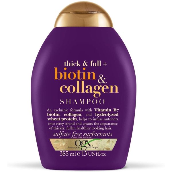شامپو ضخیم و پرپشت کننده بیوتین و کلاژن او جی ایکس Ogx Biotin Collagen حجم 385 میلی لیتر