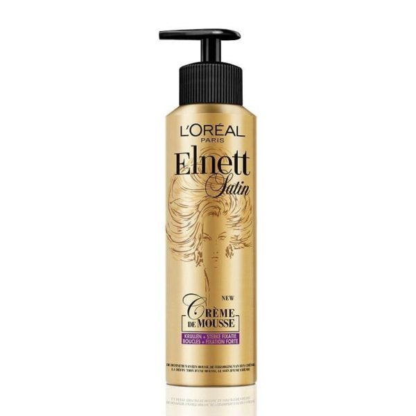 موس حالت دهنده موی فر لورال مدل LOREAL Elnett Satin Cream De Mousse حجم 200 میلی لیتر