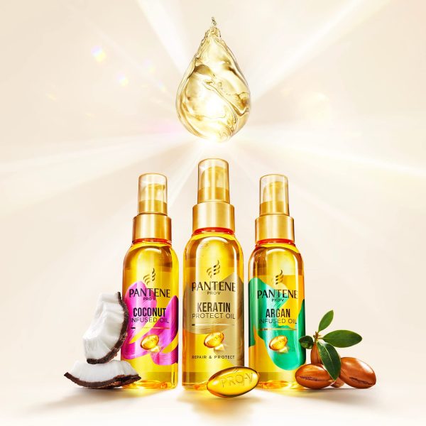 سرم موی نارگیل پنتن اروپایی مخصوص موهای فر Pantene Pro-V Coconut Infused Hair Oil حجم 100 میلی لیتر - Image 6