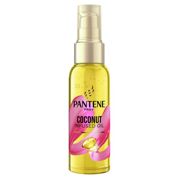 سرم موی نارگیل پنتن اروپایی مخصوص موهای فر Pantene Pro-V Coconut Infused Hair Oil حجم 100 میلی لیتر
