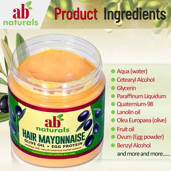 مایونز مو ای بی نچرالز ab naturals Hair Mayonnaise Olive Oil + Egg Protein حجم 500 میلی لیتر - Image 3