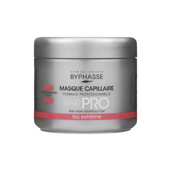 ماسک موی بدون سولفات بایفاس مخصوص موهای فر و وز و مجعد Byphasse Hair Pro Liss Extreme Mask for Unruly Hair حجم 500 میلی لیتر
