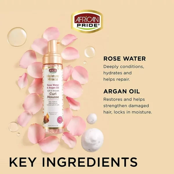 موس حالت دهنده افریکن پراید مخصوص موهای فر African Pride Moisture Miracle Curl Mousse حجم 251 میلی لیتر - Image 2