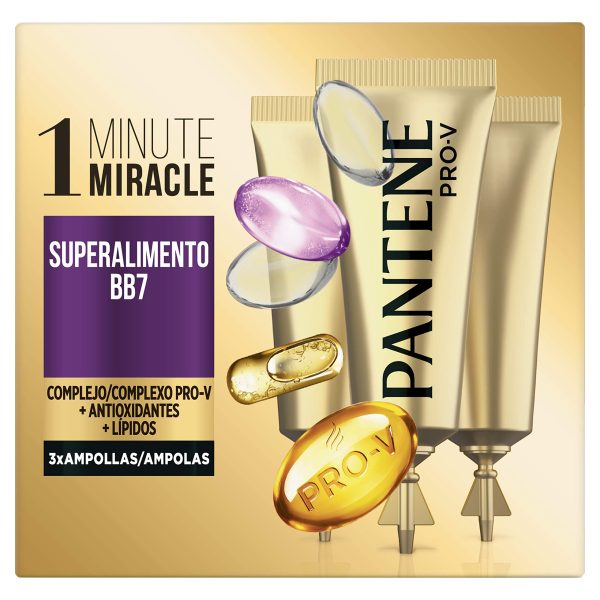 سرم آمپولی یک دقیقه ای پنتن تقویت کننده و مغذی مو Pantene Pro-V Superfood Rescue Ampoules - 45 ml, Pack of 3 - Image 3