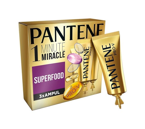 سرم آمپولی یک دقیقه ای پنتن تقویت کننده و مغذی مو Pantene Pro-V Superfood Rescue Ampoules - 45 ml, Pack of 3