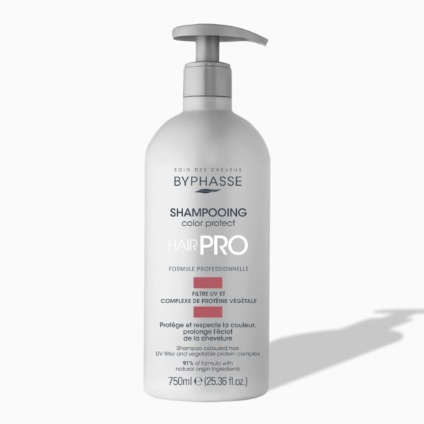 شامپو حرفه ای بایفاس مخصوص موهای رنگ شده BYPHASSE HAIR PRO SHAMPOO COLOR PROTECT حجم 750 میلی لیتر