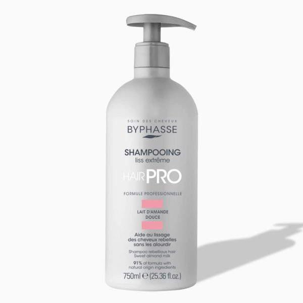 شامپو حرفه ای بایفاس مخصوص موهای وز BYPHASSE HAIR PRO SHAMPOO LISS EXTREME حجم 750 میلی لیتر