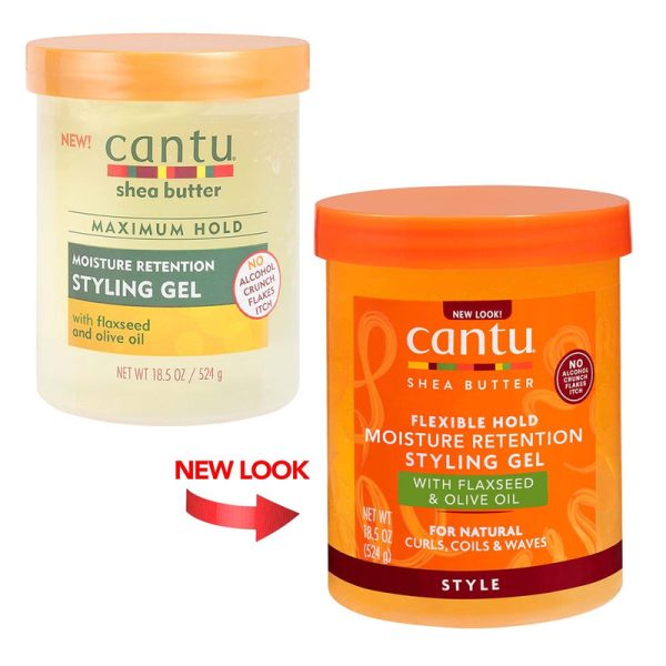 ژل حالت دهنده و آبرسان زیتون و بذر کتان کنتو Cantu Shea Butter Flexible Hold Moisture Retention Hair Styling Gel حجم 524 گرم - Image 3