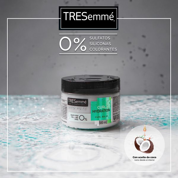 ماسک موی داخل حمام ترزمه بدون سولفات و آبرسان موی فر Tresemme Curl Hydration Balm حجم 300 میلی لیتر - Image 3