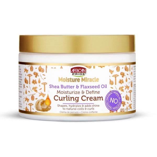 کرم فر کننده بعد از حمام افریکن پراید African Pride Moisture Miracle Shea Butter & Flaxseed Oil Curling Cream حجم 340 گرم