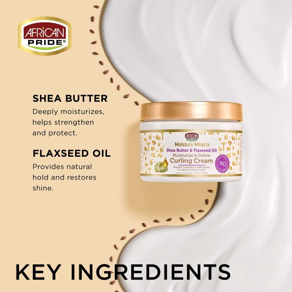 کرم فر کننده بعد از حمام افریکن پراید African Pride Moisture Miracle Shea Butter & Flaxseed Oil Curling Cream حجم 340 گرم - Image 4