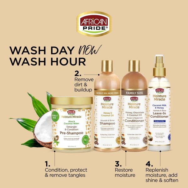 اسپری نرم کننده بعد از حمام افریکن پراید مدل Miracle Coconut Milk & Honey حجم 237 میلی لیتر - Image 4