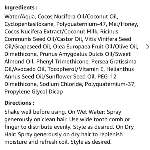 اسپری نرم کننده بعد از حمام افریکن پراید مدل Miracle Coconut Milk & Honey حجم 237 میلی لیتر - Image 6