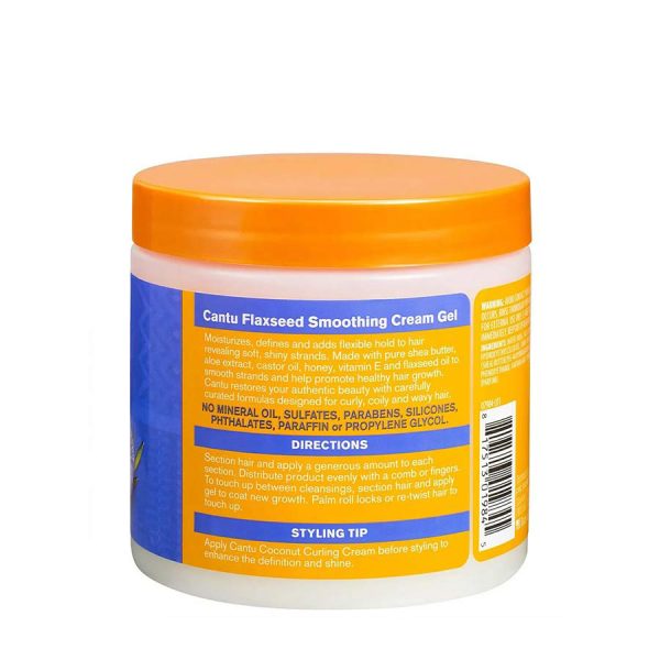 کرم‌ ژل بذر کتان کنتو حالت دهنده موهای فر Cantu flaxseed cream gel حجم 453 گرم - Image 2
