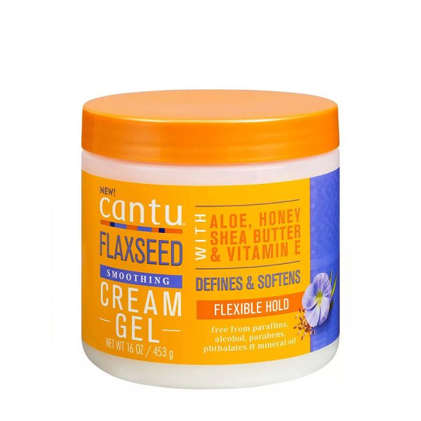 کرم‌ ژل بذر کتان کنتو حالت دهنده موهای فر Cantu flaxseed cream gel حجم 453 گرم