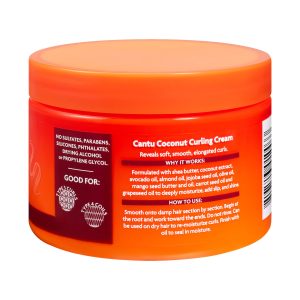 کرم موی فر کننده کنتو نارگیل و شی باتر Cantu Coconut Curling Cream حجم 340 گرم