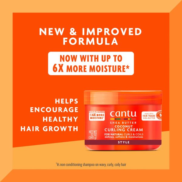 کرم موی فر کننده کنتو نارگیل و شی باتر Cantu Coconut Curling Cream حجم 340 گرم - Image 4