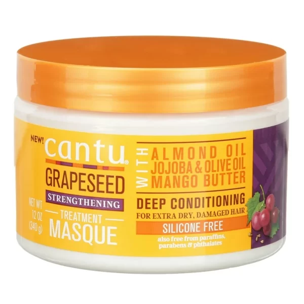 ماسک موی درمانی و تقویت کننده کنتو مدل هسته انگور Cantu Grapeseed Strengthening Treatment Mask حجم 340 گرم - Image 4