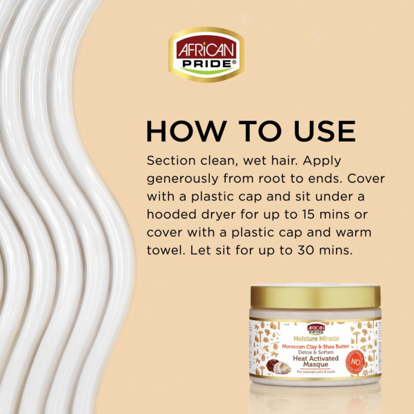 ماسک موی داخل حمام افریکن پراید آبرسان موی فر و سم زدا African Pride Moisture Masque حجم 340 گرم - Image 3