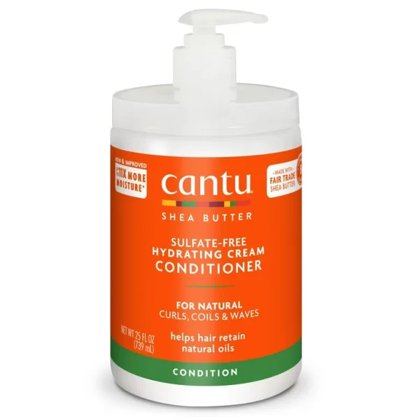 نرم کننده بدون سولفات موی فر کنتو Cantu Sulfate Free Hydrating Cream Conditioner حجم 739 میلی لیتر