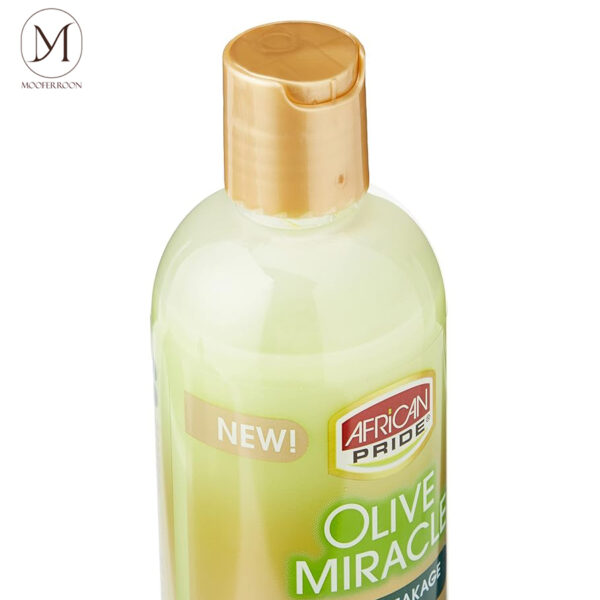 نرم کننده بعد از حمام زیتون آفریکن پراید African Pride Olive Miracle Leave-In Conditioner 355ml - Image 5