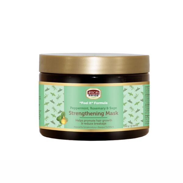 ماسک تقویت‌کننده رزماری و نعناع فلفلی افریکن پراید African Pride Strengthening Mask Treatment with Peppermint, Rosemary حجم 340 گرم