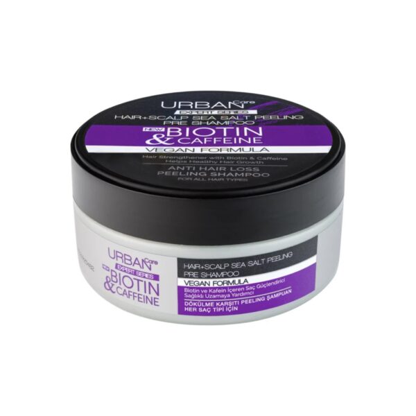 اسکراب کف سر کافئین و بیوتین اوربان کر Urban Care Biotin And Caffeine Anti-Hair Loss Peeling Shampoo حجم 200 گرم