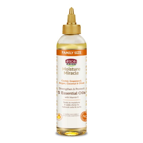 روغن موی فر افریکن پراید تقویت کننده و محافظ مو African Pride Moisture Miracle 5 Essential Oils حجم 118 میلی لیتر