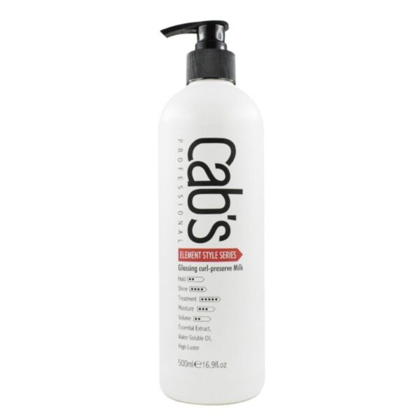 شیر حالت‌دهنده موی فر کبس Cab’s Beauty Professional Glossing Curl Preserve Milk حجم 500 میلی لیتر