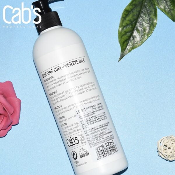 شیر حالت‌دهنده موی فر کبس Cab’s Beauty Professional Glossing Curl Preserve Milk حجم 500 میلی لیتر - Image 6