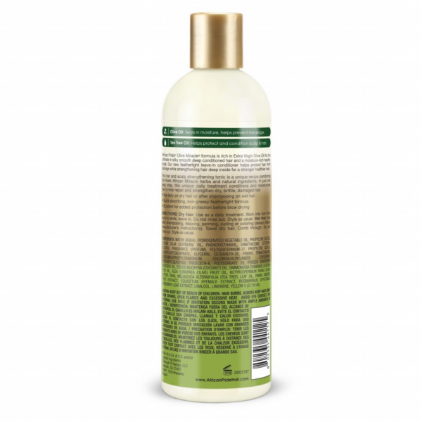 نرم‌کننده بعد از حمام موی فر افریکن پراید حاوی روغن زیتون OLIVE MIRACLE LEAVE-IN  CONDITIONER حجم 355 میلی لیتر - Image 2