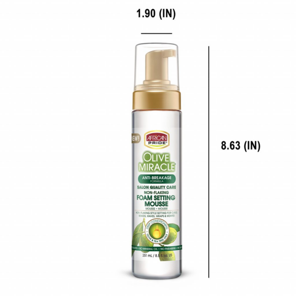 موس حالت دهنده زیتون افریکن پراید African Pride Olive Miracle Foam Setting Mousse حجم 251 میلی لیتر - Image 6