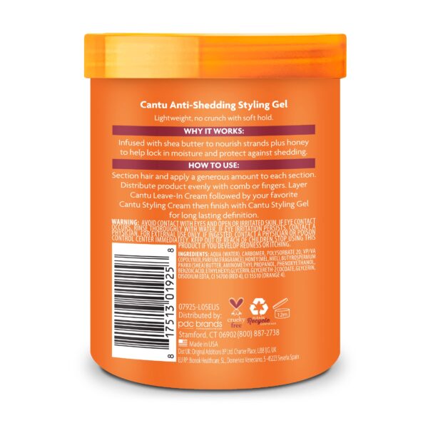 ژل عسل ضدریزش کنتو Cantu Anti-Shedding  Styling Gel With Honey حجم 524 گرم - Image 2